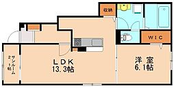 ビアンカ目尾1 1LDKの間取図画像