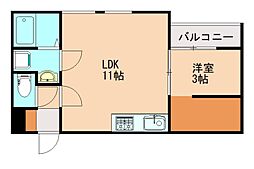 TRIOVE飯塚バスターミナル前 1LDKの間取図画像