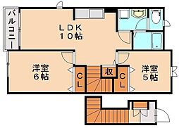 ラフィネ花瀬四 2LDKの間取図画像