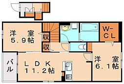 ヴィラドナチュール2 2LDKの間取図画像