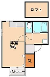 レインボーハウス 1Kの間取図画像