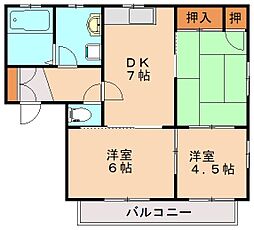 リヴィエール 3DKの間取図画像