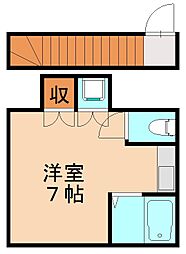 セゾン花水木A ワンルームの間取図画像