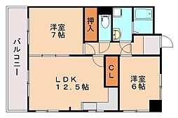 大塚第二ビルサテライトマンション 2LDKの間取図画像