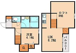 ADC飯塚駅西Bears 1LDKの間取図画像