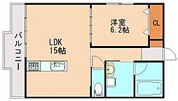 アフレール 1LDKの間取図画像