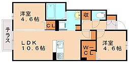 D-roomブレゥー 2LDKの間取図画像