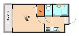 フラット8仲江 1Kの間取図画像