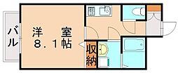レジデンス新飯塚 1Kの間取図画像