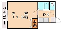 アンソレイユ 1Kの間取図画像