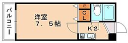 メゾン山美1 1Kの間取図画像