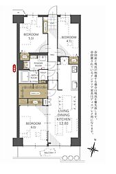 ハイツ越谷 3LDKの間取図画像