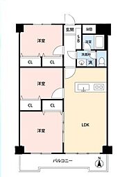 ウェルフェアグリーン越谷 3LDKの間取図画像