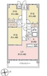 コンフォール東川口 3LDKの間取図画像