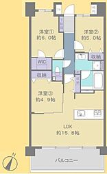 イニシア南浦和 3LDKの間取図画像