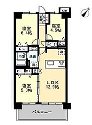 コスモ春日部豊春 3LDKの間取図画像