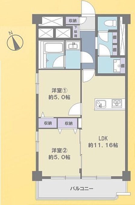 2LDK 間取り