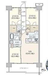 シティテラス越谷レイクタウン 3LDKの間取図画像