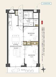 ゾンネンハイム草加 2LDKの間取図画像