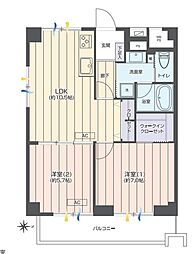 川口栄町グレースマンション 2LDKの間取図画像