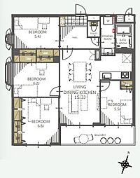 イトーピア第2春日部マンション 4LDKの間取図画像