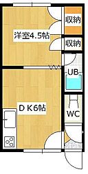 コーポ南仲町 1DKの間取図画像
