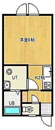 LaFlora3 1Kの間取図画像