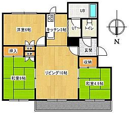 コーポ緑苑 3LDKの間取図画像