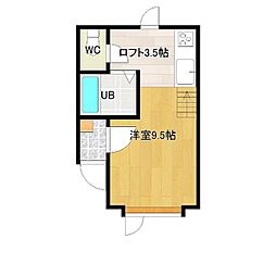 メゾンドK3 ワンルームの間取図画像