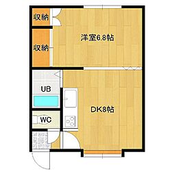 マルシゲハイツ泉 1DKの間取図画像