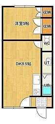 ナカシンコーポ 1DKの間取図画像