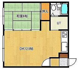 河村マンション 1DKの間取図画像