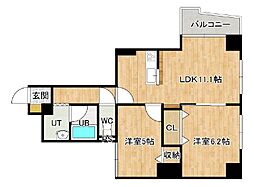 アイランドパレス1 2LDKの間取図画像