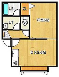 アイビス三輪第二五番館 1DKの間取図画像