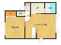 ハイツH&H 1LDKの間取図画像