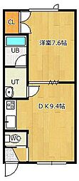 ロッテ末広 1DKの間取図画像