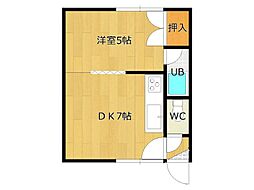 コーポ小野 1DKの間取図画像