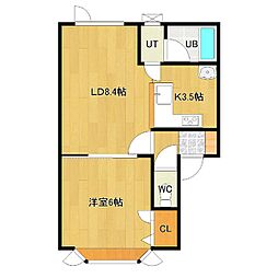 アスティとんでん 1LDKの間取図画像