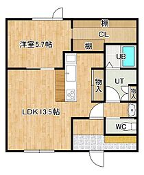 アーバンライフ1 1LDKの間取図画像