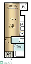 フルセイル経堂 1Kの間取図画像