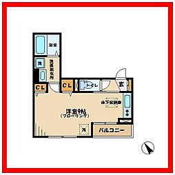 ベルファースト清水が丘2 ワンルームの間取図画像