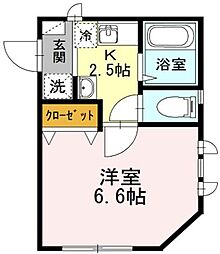 サニーハウス羽根木 1Kの間取図画像