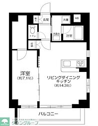 ウィスタリア調布 1LDKの間取図画像