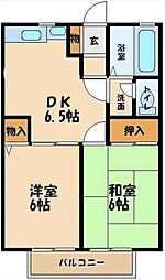 シティハイムスバル 2DKの間取図画像