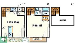 ガーデンハウスS・K-2 1LDKの間取図画像