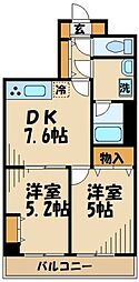 ルフレ世田谷ノール 2DKの間取図画像