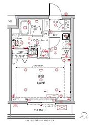 クレイシア三鷹 1Kの間取図画像