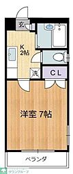 アステラス烏山 1Kの間取図画像