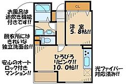 RESIDIA調布 1LDKの間取図画像