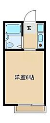 兼吉コーポ 1Kの間取図画像